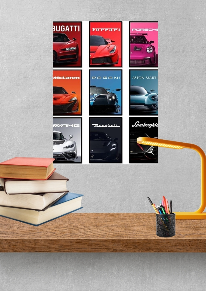 Luxury Cars 9 Poster Combo